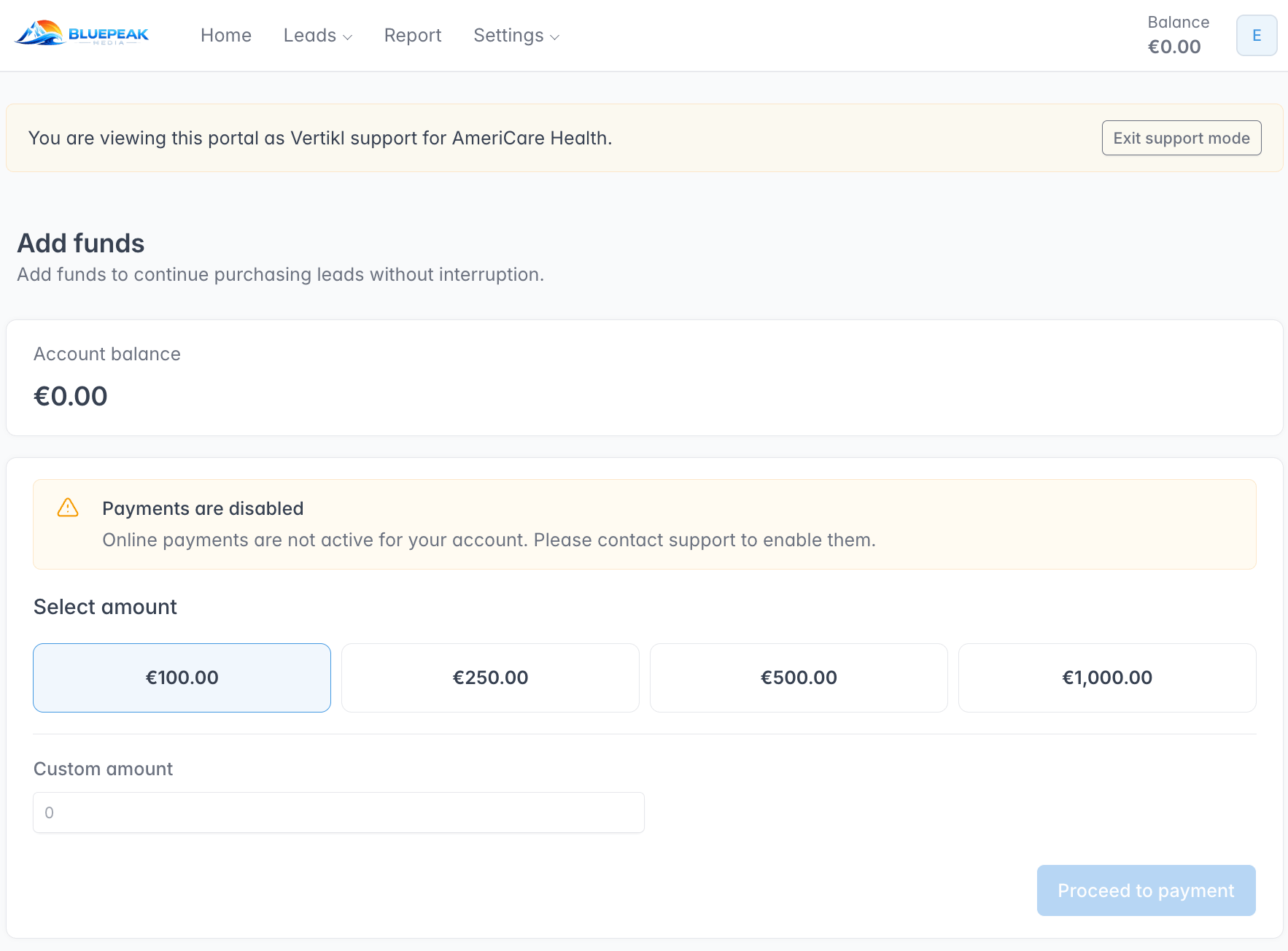Payments via Client Portal