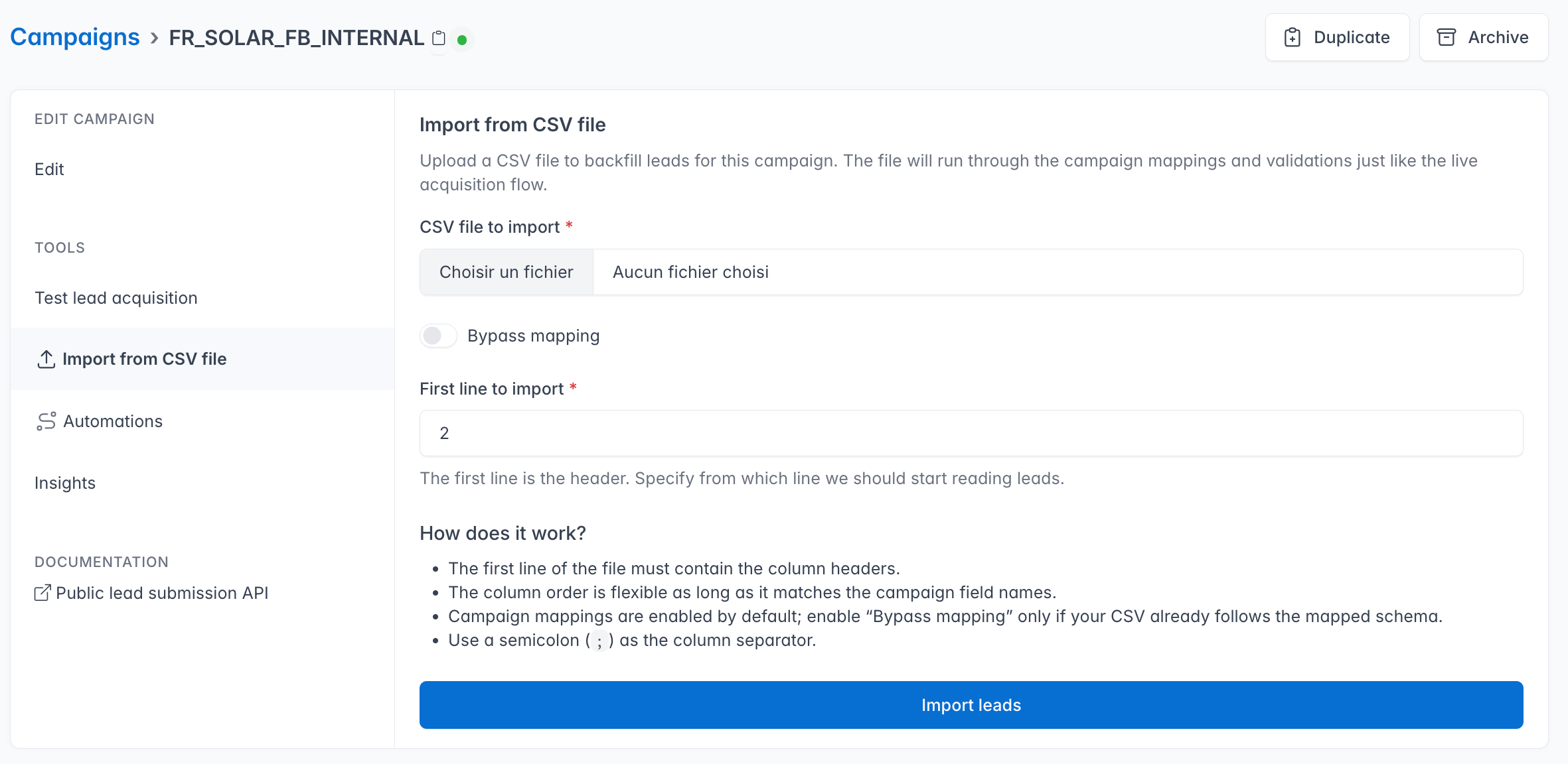 Import / Export of All Data